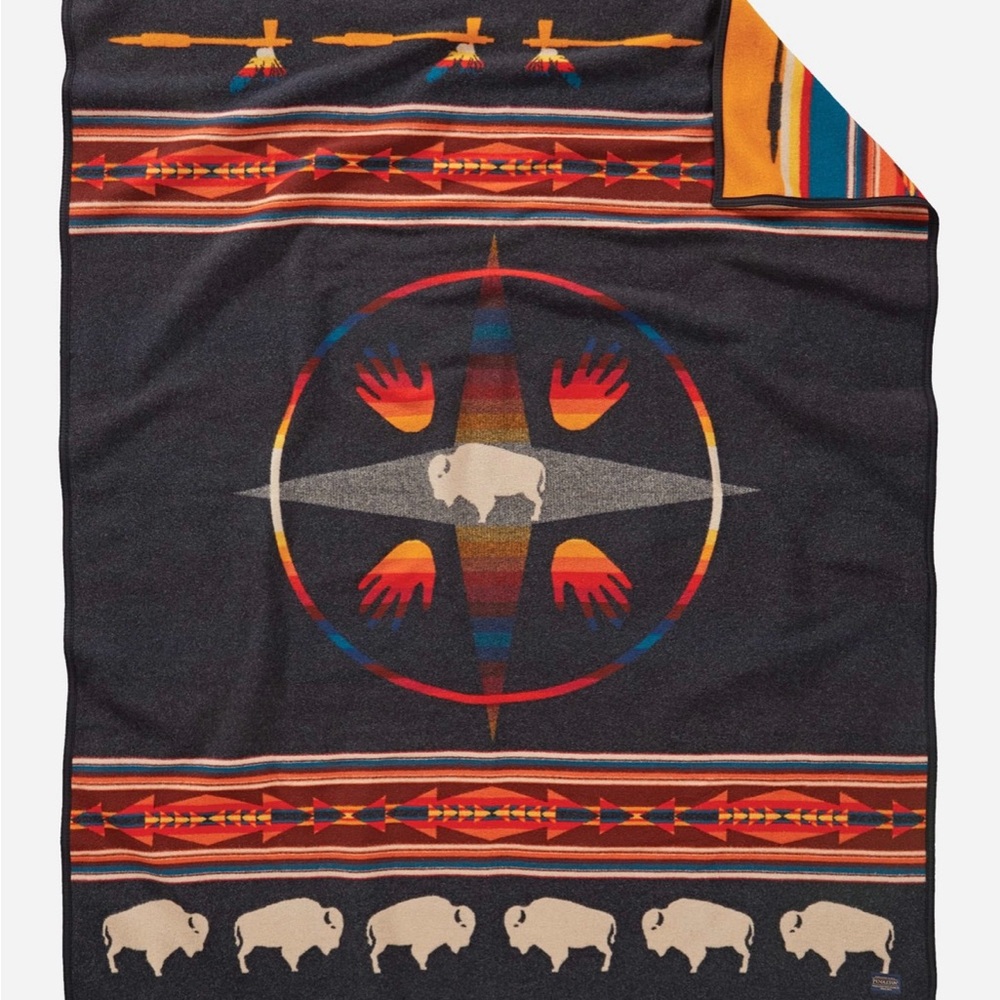 Pendleton “Big Medicine” Blanket. Buffalo print. New in Box. 64”x80”. Wool